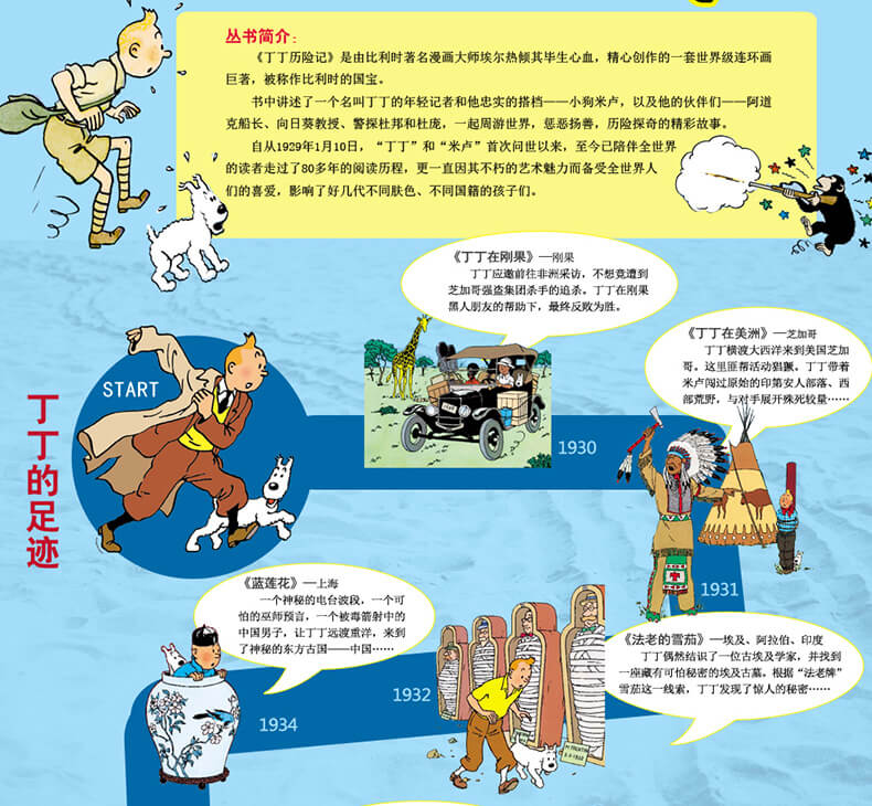 连环画《丁丁历险记》全套小人书彩色+黑白 介绍图片