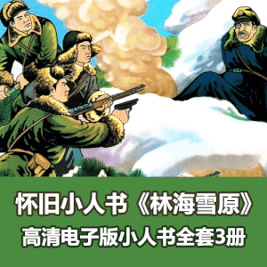 怀旧连环画《林海雪原》小人书全套3册电子版